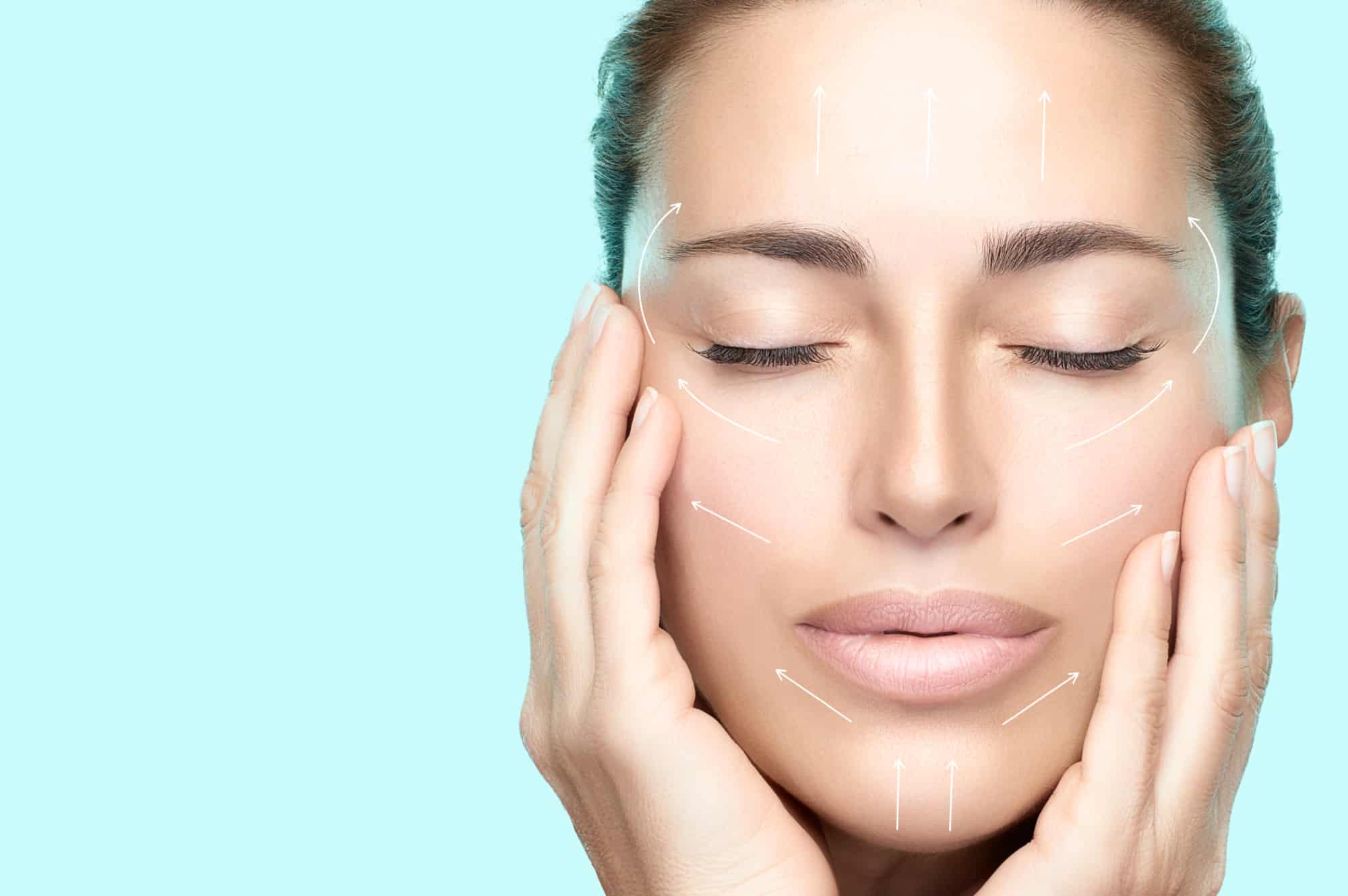 woman with radio frequency facial contouring treatment