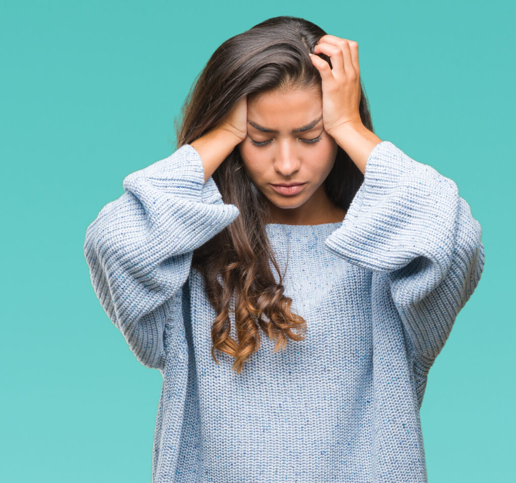 woman suffering from a migraine