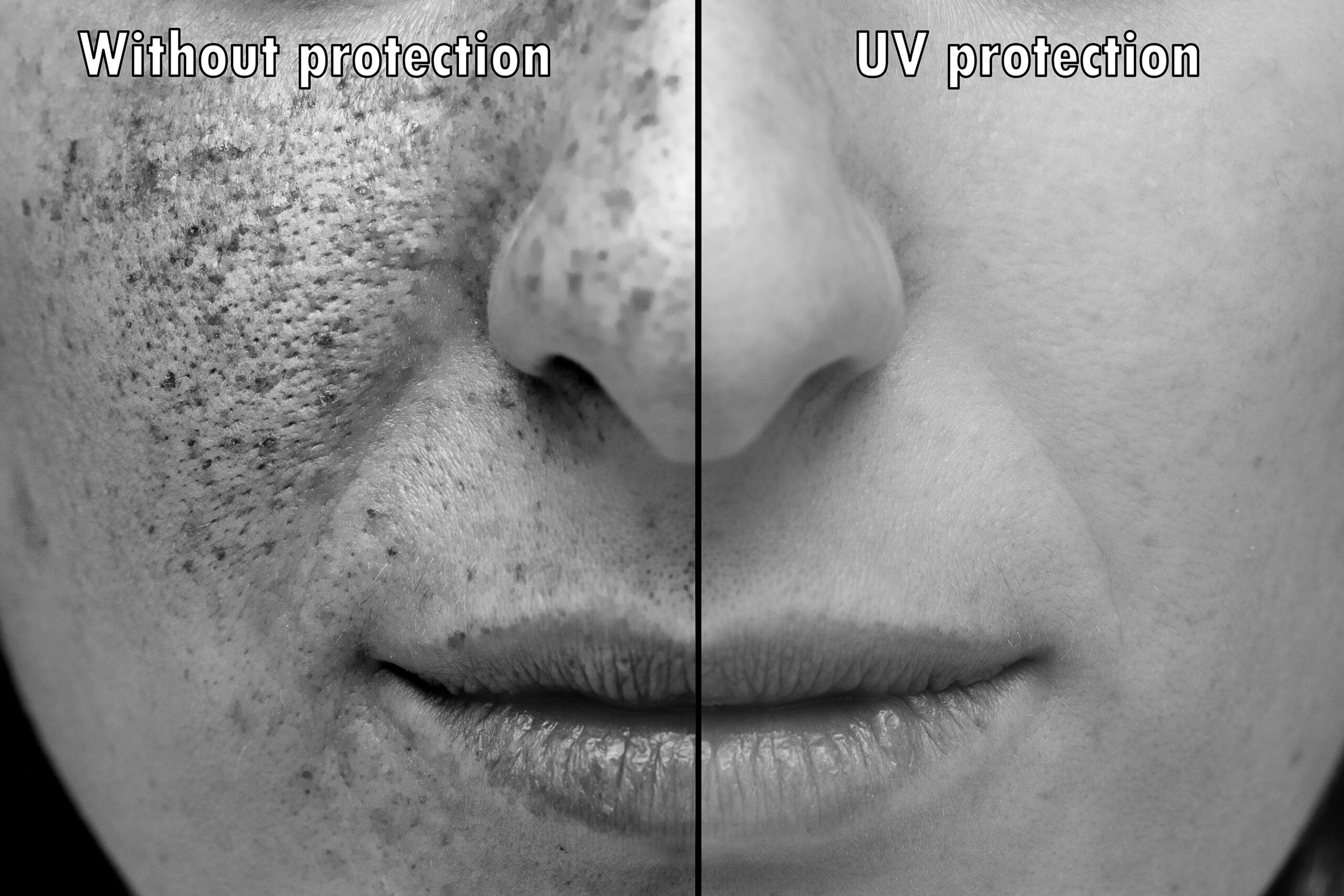 what sun damaged skin looks like in comparison to protected skin